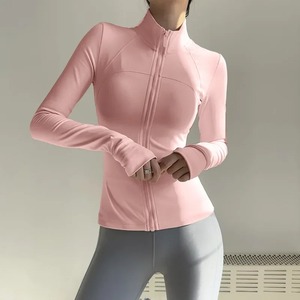 Veste de sport de fitness à manches longues pour femmes haut de yoga de gymnastique à séchage rapide avec crème solaire fermeture éclair devant débardeurs en jersey - Product Image 6