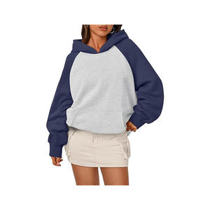 Graphique en détresse de haute qualité 100% coton doux épais sport Boxy sweat à capuche surdimensionné femmes - Product Image 1