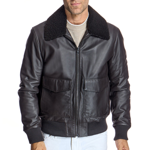 Ventes en gros d'usine Vestes en cuir pour hommes Mode Veste en cuir coupe-vent pour moto Veste en cuir PU de haute qualité pour hommes - Product Image 1