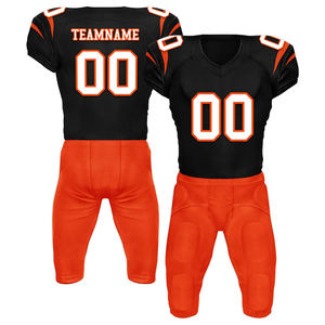 Uniforme de football américain pour adultes en gros, col en V, ajusté, en sergé, taille plus, séchage rapide, respirant - Product Image 1