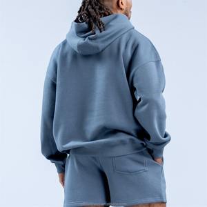 Relaxed Fit Hoodie <b>Short</b> Set <b>Men</b> Soft Pullover and <b>Shorts</b> Perfect for Gym Running or <b>Lounge</b> - Product Image 2