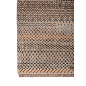 Tapis Manchaha en laine et soie noué à la main, motif géométrique, pour salon, chambre d'adolescent, couloir, modèle puzzle rectangulaire Lub-129 - Product Image 4