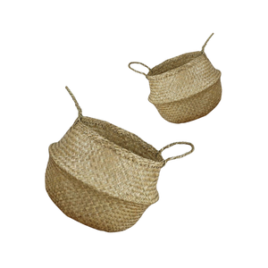 Indulge in Coastal Charm with a Handwoven High-quality Vietnamese SEAGRASS BELLY BASKET for Laundry Storage and Plant Pot - Product Image 1