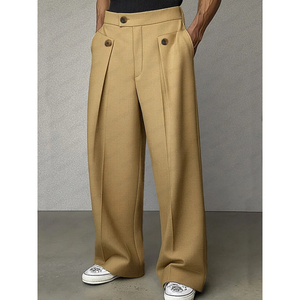 Pantalon de costume décontracté pour hommes, <span class=keywords><strong>style</strong></span> européen et américain, nouvelle collection 2026, vente en gros. Pantalons amples et droits pour hommes. - Product Image 2