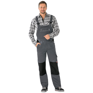 PLANAM 320 Size 58 Reflective Safety Canvas <b>Dungarees</b> Grey/<b>Black</b> Color - Product Image 2