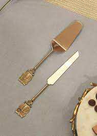 Couteau à gâteau en laiton et acier inoxydable et serveur pas cher prix taille personnalisée fêtes de mariage utiliser couteau à gâteau en laiton - Product Image 4