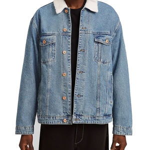 Veste en jean streetwear tendance unisexe, couture robuste, utilisation quotidienne, idéale pour les clients de la mode de détail et les commandes en gros - Product Image 1