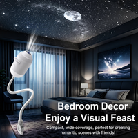 Proyector de Luz Nocturna USB con Diseño Simple y Creativo, Flexible 360°, Efecto Cielo Estrellado, para Dormitorio, Habitación, Auto y Fiestas