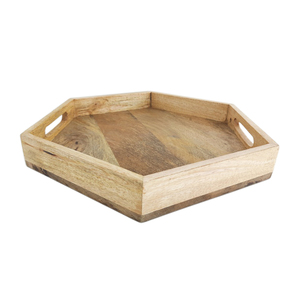 Servicio y decoración minimalistas para suministros de restaurante Bandeja para servir de madera con mango Plato y platos de color natural - Product Image 1