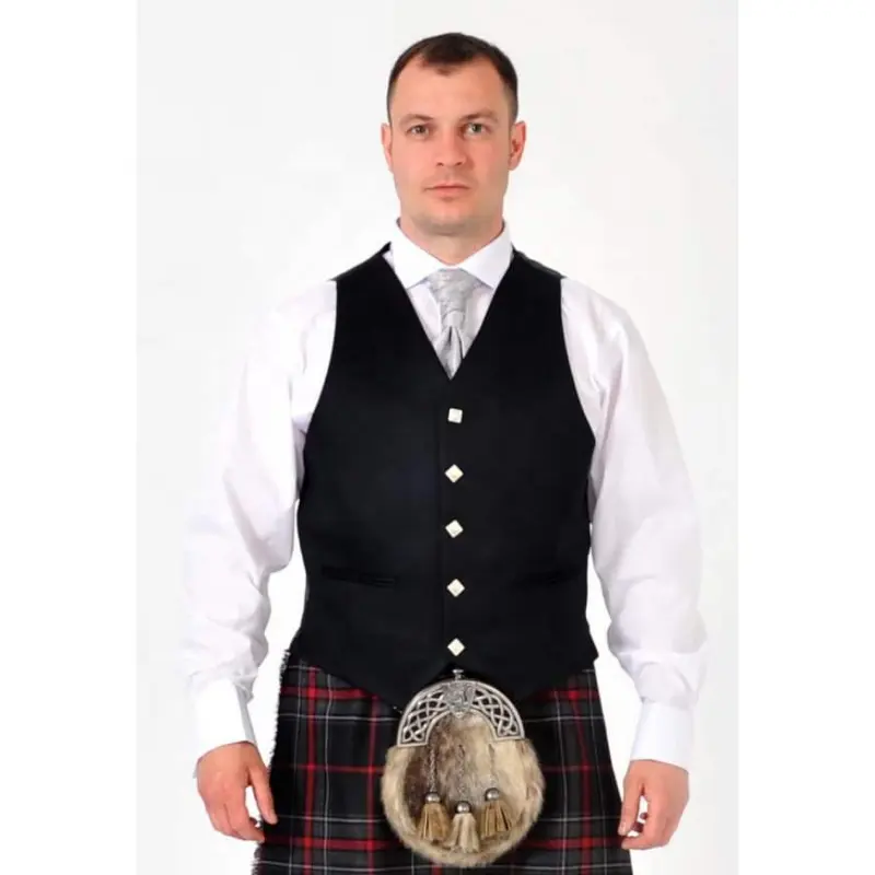 Diskon Besar Kualitas Terbaik Argyll Formal Berpakaian 5 Kancing Rompi Terbuat dari 100% Barathea Wol Argyll Hanya Lima Kancing Rompi Kilt