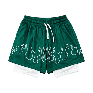 100% polyester entièrement sublimation unisexe basket-ball personnalisé hommes maille Shorts Double couche maille Shorts avec poches - Product Image 4
