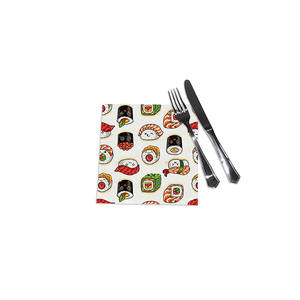 Serviettes en papier imprimées numériquement Sushi 40x40cm 240 pièces B2B - Product Image 1
