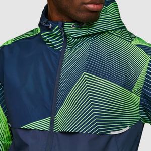 Personalizado de alta calidad 95% poliéster 5% Spandex chaquetas a prueba de viento tejido de cuatro vías estiramiento ropa deportiva chándales ligeros para hombres - Product Image 3