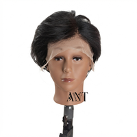Perruque courte bob 13x4 Lace Frontal en cheveux humains, coupe pixie, ondulations naturelles pour femmes noires, respirante, pour usage quotidien