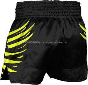 Pantalones cortos de boxeo de satén pesado personalizados XL para adultos, pantalones cortos de gimnasio de tabla MMA, cintura elástica, logotipo, sublimación, ropa de lucha para adultos, Muay Thai - Product Image 2