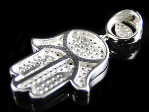 Moissanite Hamsa Main Pendentif Iced Out oeil Charm S925 Argent Hip Hop Bijoux Spirituel Protection Pendentif Pour Hommes - Product Image 3