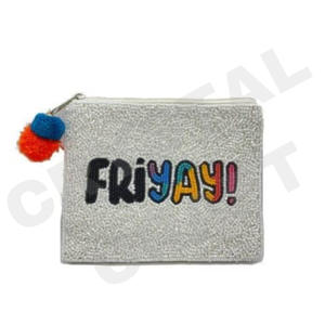 Choisissez le portefeuille de pochette à monnaie en perles de rocaille personnalisé Happy avec des caractéristiques d'accessoires à la mode beau porte-monnaie - Product Image 3