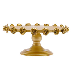 Bandeja de servicio redonda elevada de madera de Acacia Premium, soporte elegante para pasteles, herramientas para pasteles - Product Image 5