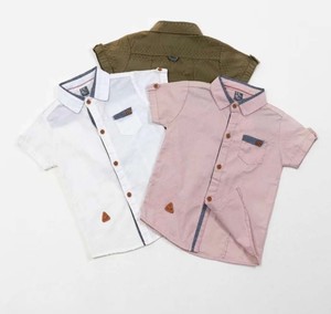 Meilleures ventes Vêtements pour enfants Marque de luxe Vêtements biologiques pour enfants Chemise d'été en coton à col boutonné pour garçons - Product Image 6