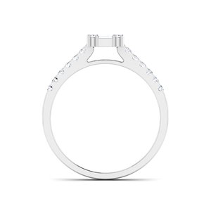 Anillo de Compromiso y Boda Chapado en Oro Puro de Moda, con Diamante Real de Corte Brillante, Joyería de Moda para Mujer, Colección de Regalos para Fiestas - Product Image 2