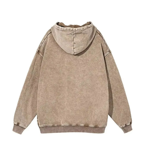 100% coton sweat à capuche uni hommes Style lavé à l'acide poids lourd sweat à capuche surdimensionné sweats à capuche vierges en vrac logo personnalisé OEM soutien hommes - Product Image 2