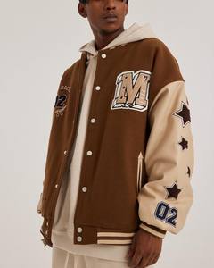 Vente en gros Service OEM Logo personnalisé Hiver Vintage School College Vestes pour hommes Manteau coton chaud Letterman Varsity Vestes - Product Image 3