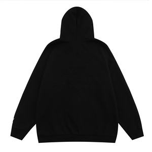 100% Cotton <b>Hoodie</b> Vintage-Letter Towel Embroidery Casual Zipper Cardigan Hooded Sweatshirt Plus Size Men Hoodies - Product Image 3