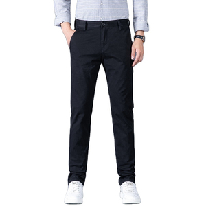 Pantalones de color sólido para hombre Pantalones chinos elásticos cómodos lavados de Ajuste Recto para hombre Pantalones y pantalones para hombre - Product Image 2