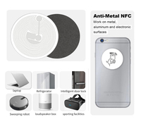 Muestra gratis imprimible programable RFID en etiqueta de metal NFC anti metal etiqueta/pegatina