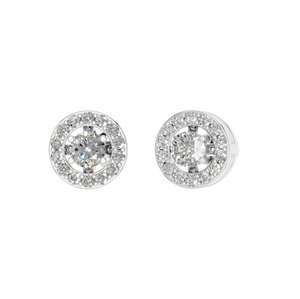 Pendientes de Botón Redondos Geométricos de Moissanita Platino 950, Joyería de Lujo para Mujer para Aniversario - Product Image 2