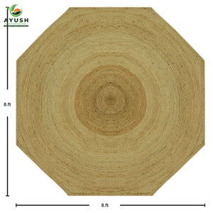 Tapis intérieur et extérieur hexagonal en jute 100% tapis naturels faits à la main avec personnalisation - Product Image 4