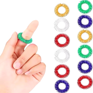 Anillo y pulseras para masaje de dedos Fidget, anillos Fidget para aliviar la <span class=keywords><strong>ansiedad</strong></span>, <span class=keywords><strong>acupuntura</strong></span>, masajeador de dedos, anillos sensoriales puntiagudos - Product Image 3