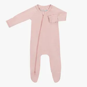 2024 Hot Sales Many Colors Available Bamboo Fiber O-Neck Zipper Long Sleeves Kids Garments Romper Infant Clothing Jumpsuits