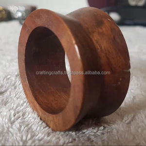 แหวนผ้าเช็ดปากไม้ทำมือ เป็นมิตรกับสิ่งแวดล้อม สไตล์วินเทจ ชุดตกแต่งโต๊ะอาหาร ผลิตจากอินเดีย สำหรับงานแต่งงาน งานฝีมือ - Product Image 2