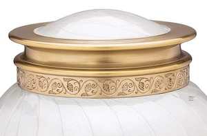 Urna Funeraria Blanca Perla de Tamaño Completo, Urna de Cremación Blanca Perla, Urna Blanca Dorada para Cenizas Humanas, Urna Funeraria y Conmemorativa para Adultos - Product Image 2