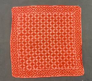 Pañuelo de Cuello de Algodón con Estampado Paisley Naranja Hecho a Mano - Product Image 5