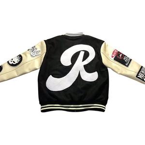 แจ็กเก็ตเบสบอลสำหรับผู้ชายวิทยาลัยแจ็คเก็ตขนสัตว์เลตเทอร์แมนแขนหนังปักโลโก้ได้ตามต้องการ - Product Image 6