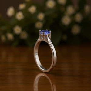 Anello di Fidanzamento Classico con Tanzanite Naturale Taglio a Pera 0,35ct, Anelli in Argento Sterling 925 con Gemme - Product Image 3