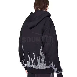 En línea superventas hombres diamantes de imitación sudaderas con capucha nuevo estilo hombres diamantes de imitación sudaderas con capucha bajo Moq hombres diamantes de imitación sudaderas OEM - Product Image 2