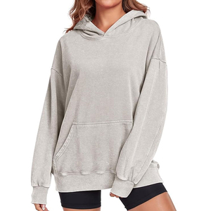 Sudaderas Cortas con Cremallera para Mujer, Personalizadas, de Algodón Grueso, Lavado Ácido, Felpa, con Cremallera, Estilo Desgastado, PROFITTER, Invierno - Product Image 1