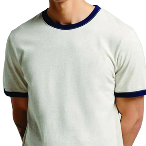 Logo personnalisé T-shirts à manches courtes Ringer toutes les tailles et couleurs disponibles T-shirts pour hommes Ras du cou Muscle Fitted Ringer T-shirts - Product Image 2