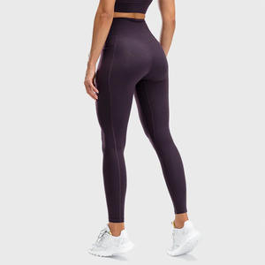 ชุดโยคะกีฬาสีม่วงเข้มคุณภาพสูงสำหรับผู้หญิง ไซส์พลัส  ไม่มีตะเข็บ ระบายอากาศได้ดี เป็นมิตรกับสิ่งแวดล้อม กันน้ำ เหมาะสำหรับการออกกำลังกาย - Product Image 3