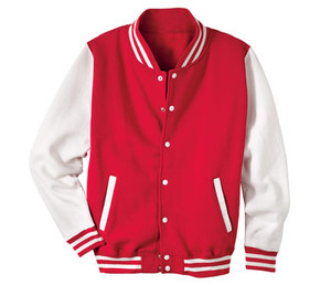 2025 haute automne mode en gros blanc varsité vestes col montant côtelé manchette ourlet solide plaine sport - Product Image 4