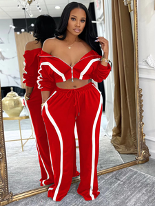 Conjunto Deportivo Casual de Dos Piezas para Mujer, Transpirable, con Cierre, Top Corto, Estilo Elegante para el Trabajo, con Logotipo - Product Image 5