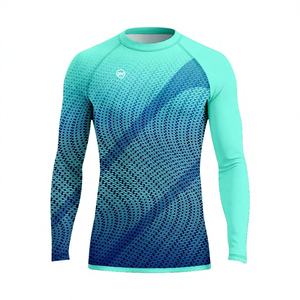 Protector Rash MMA de manga larga de algodón y poliéster de secado rápido con logotipo personalizado para surf y ropa de equipo - Product Image 1