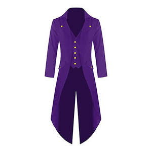 Costume de tailleur vintage steampunk gothique victorien unisexe, uniforme de magicien |   Veste de costume de cosplay d'Halloween en polyester HSI Plus - Product Image 6