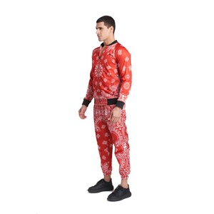 ผู้ชายที่ขายดีที่สุดสีแดง Sublimated น้ําหนักเบาวอร์มผู้ชายทําเองวอร์มสําหรับขายเสื้อแจ็คเก็ตบอมเบอร์และชุดกางเกง