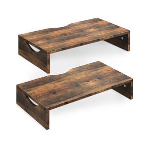 Paquete de 2 soportes para monitores Riser Wood para 2 monitores Soporte dual de madera Premium para monitor Soporte para computadora portátil para el hogar y la Oficina - Product Image 1