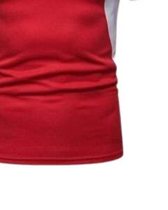 Camiseta Polo Personalizada para Hombre, Panel en Contraste Rojo y Blanco, Manga Corta, Camiseta de Golf, Algodón Transpirable, Ropa Casual, OEM Personalizado - Product Image 5