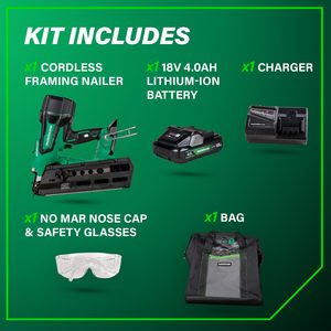 Clavadora Neumática Inalámbrica de 18V con Batería de Iones de Litio de 4.0Ah, Tira de Plástico de 3-1/2 Pulgadas y Capacidad de 2 Pulgadas para Clavos Brad - Product Image 4